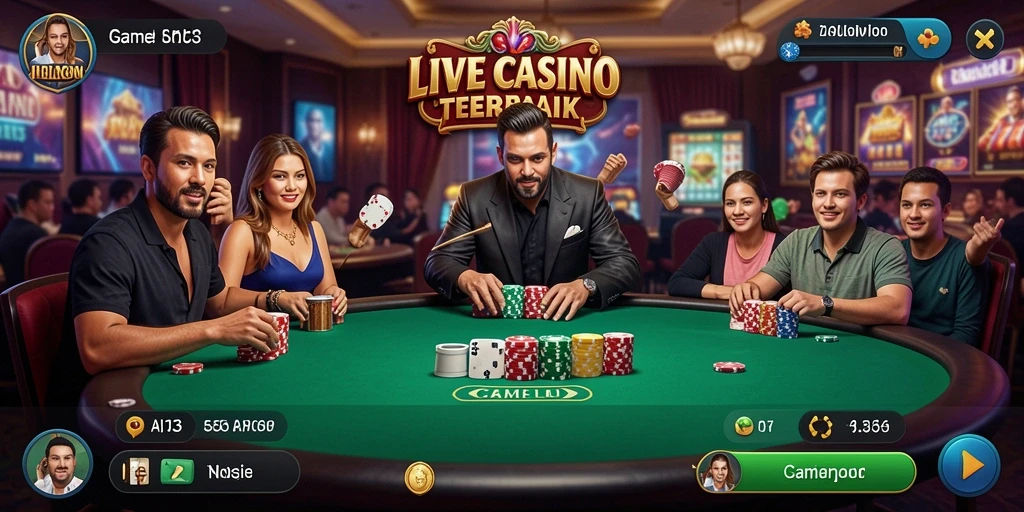 Tampilan gameplay seru dengan dealer langsung di API33.