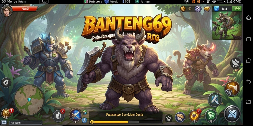 Tampilan gameplay seru di dunia RPG BANTENG69.