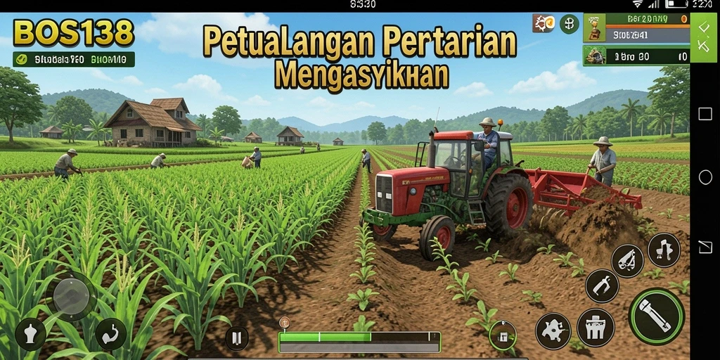 Tampilan menarik dari gameplay pertanian di BOS138.