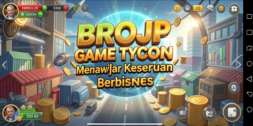 Tampilan gameplay seru BROJP dalam mengelola bisnis Tycoon.