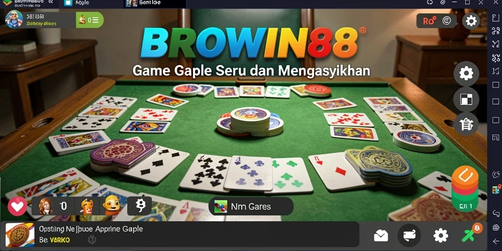 Tampilan menarik dari gameplay Gaple di BROWIN88.