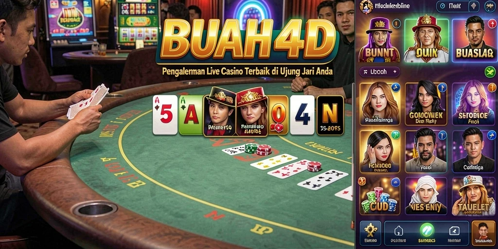 Gameplay Live Casino BUAH4D dengan dealer langsung dan interaksi sosial.