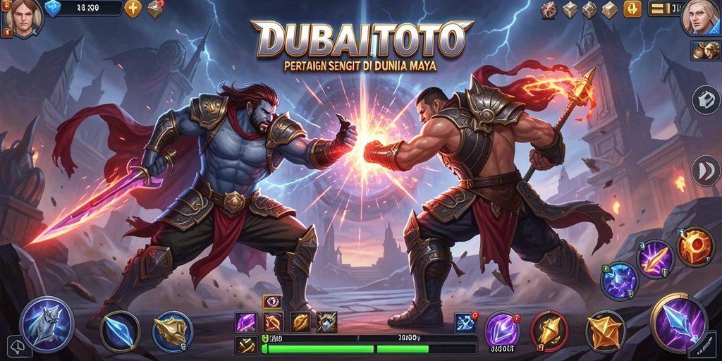 Gambaran gameplay DUBAITOTO yang intens dengan aksi pertarungan yang seru.