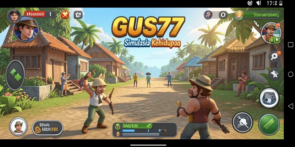 Tangkapan layar GUS77 menampilkan karakter dalam gameplay simulasi yang menarik.