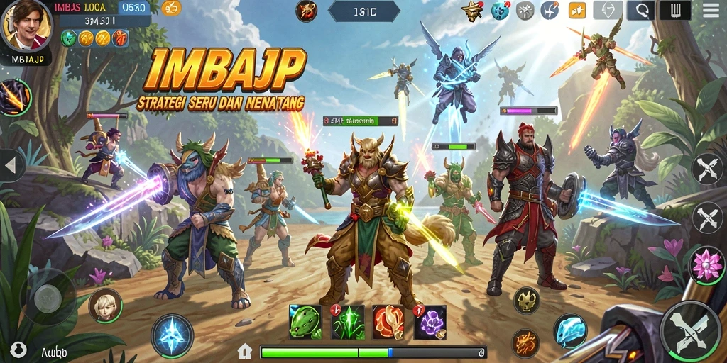 Tampilan gameplay seru di IMBAJP dengan taktik strategi yang menantang.