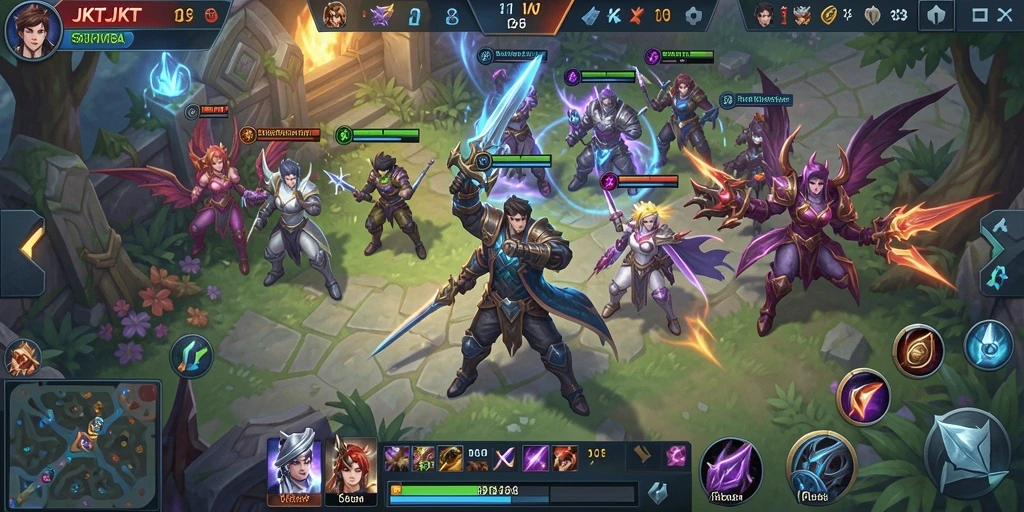 Screenshot gameplay JKTJKT dengan aksi pertempuran seru.