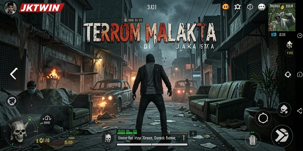 Screenshot menampilkan teror menegangkan dalam gameplay JKTWIN.
