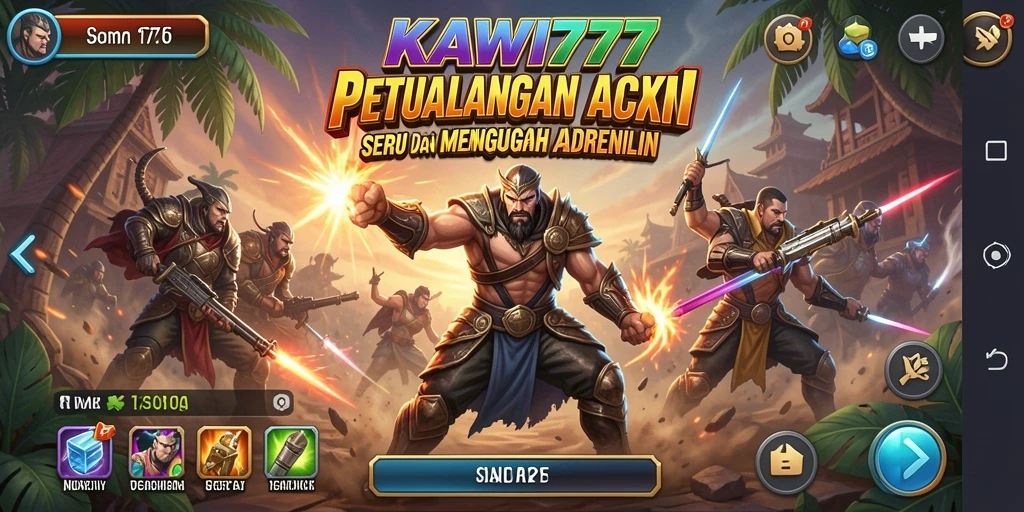 Tampilan gameplay KAWI777 yang penuh aksi dan tantangan.