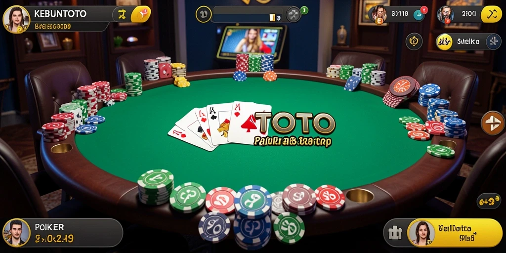 Tampilan gameplay menarik dalam KEBUNTOTO saat bermain Poker.