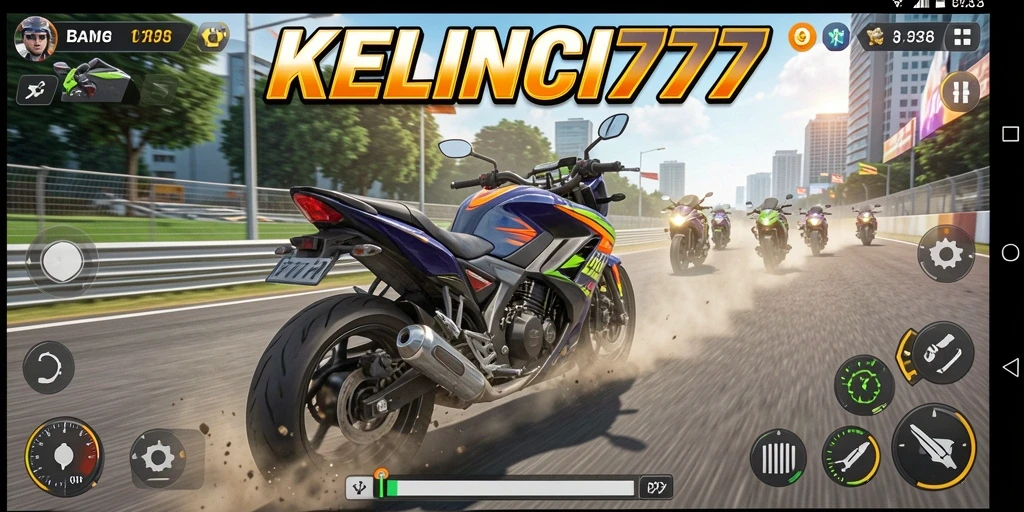 Screenshot dari gameplay seru KELINCI777 saat balapan motor.