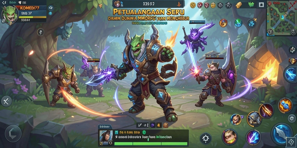 Tangkapan layar <strong>KOMEDI77</strong> menunjukkan aksi seru gameplay MMORPG yang menghibur.