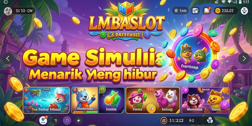 Tampilan gameplay LMBASLOT yang penuh warna dan menarik.