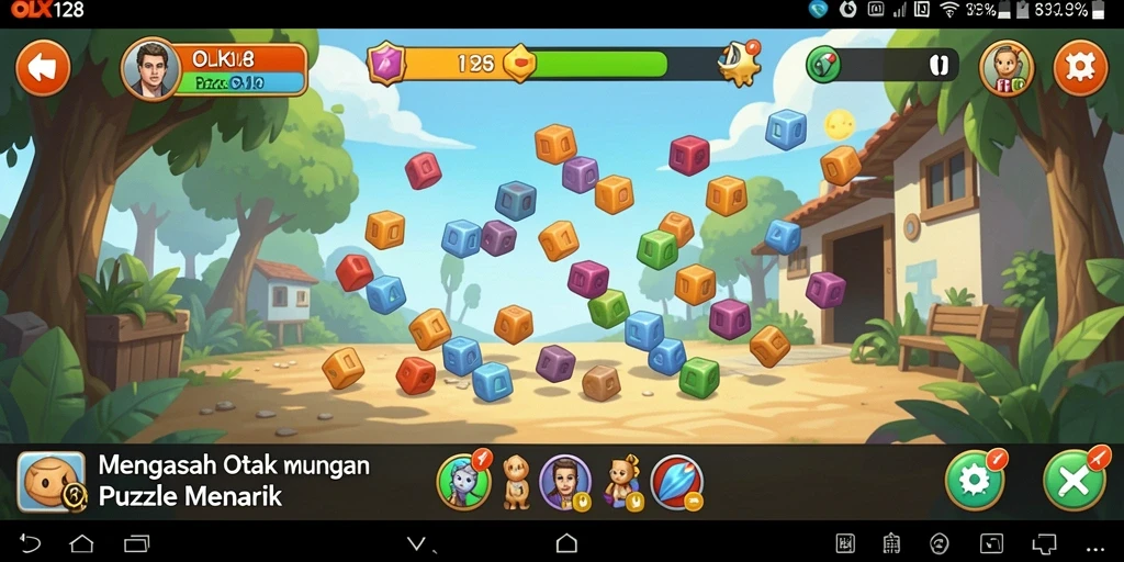Tampilan gameplay OLX128 yang seru dan menantang dengan berbagai teka-teki.