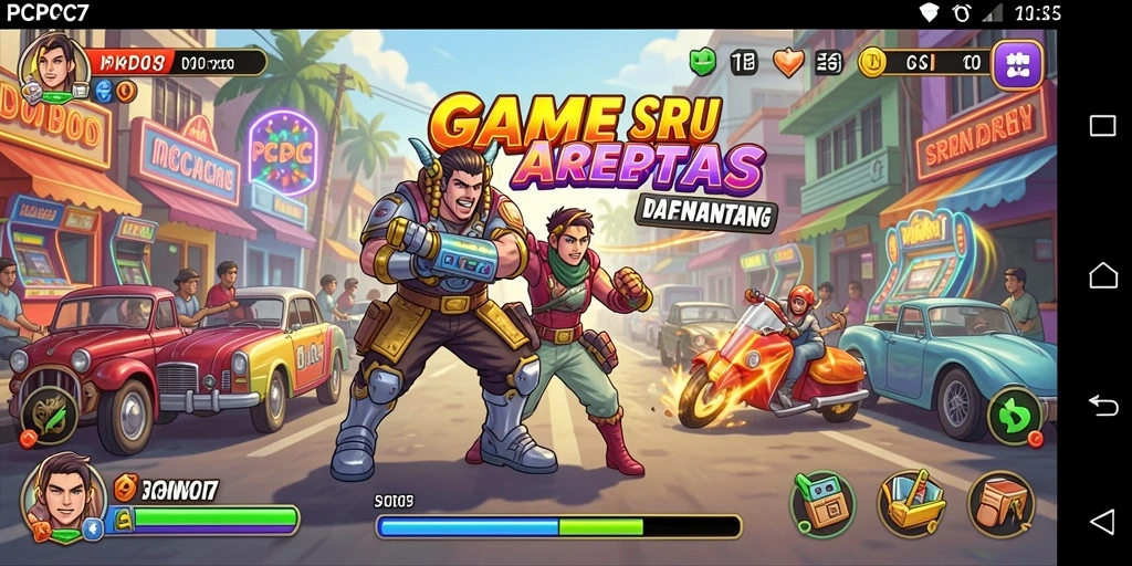 Screenshot utama PCPC7 yang menunjukkan momen seru permainan Arcade.