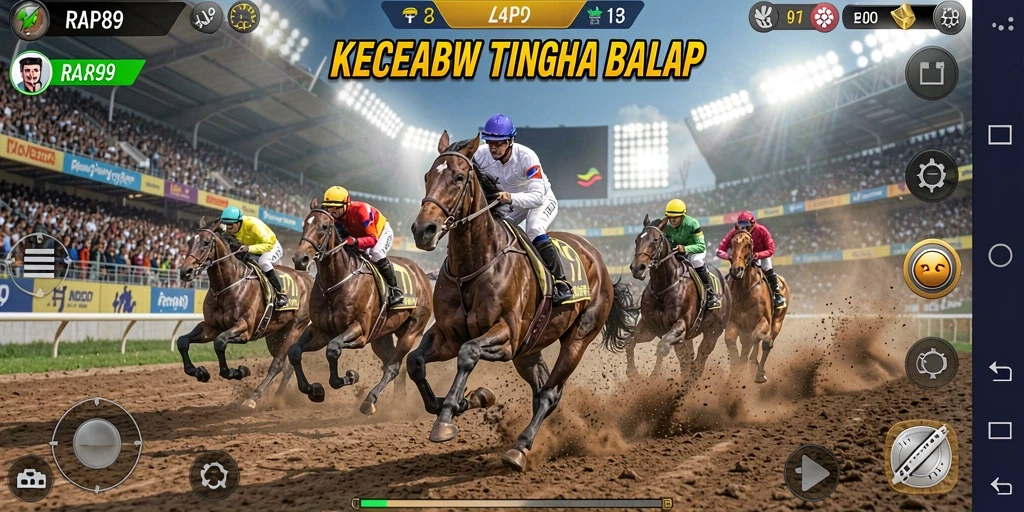 Tampilan gameplay balapan yang seru dan mendebarkan di <strong>RAP89</strong>.