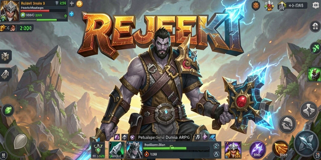 Tampilan gameplay aksi seru dalam REJEKI yang memikat.