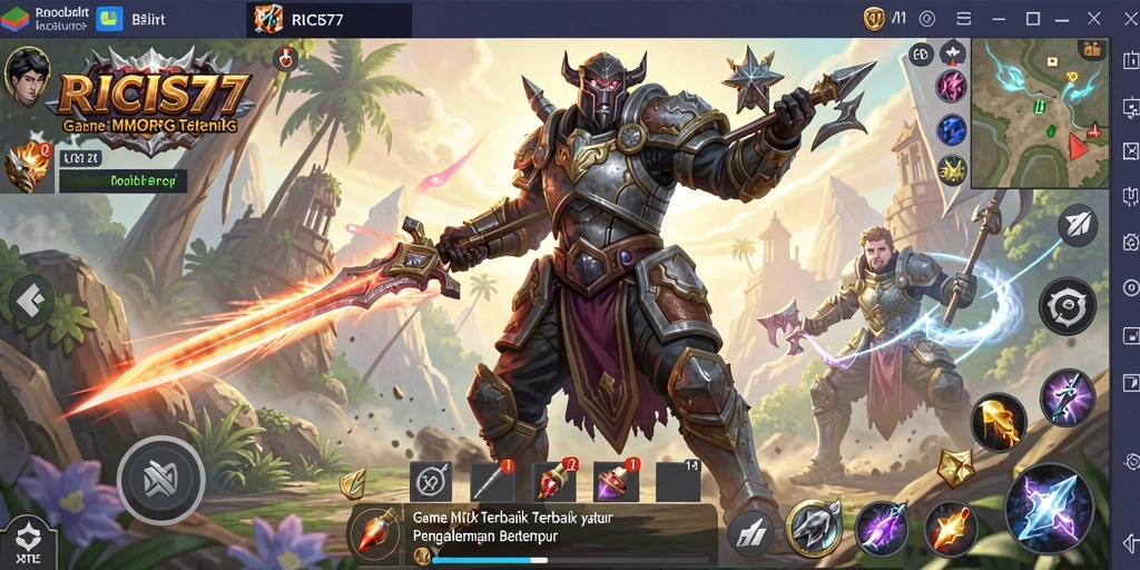 Tampilan gameplay menarik RICIS77 dengan aksi seru dalam peperangan.