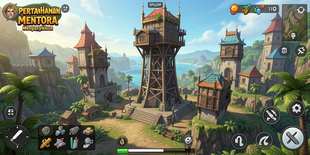 Gameplay RP62RP yang mendebarkan dalam pertahanan menara.