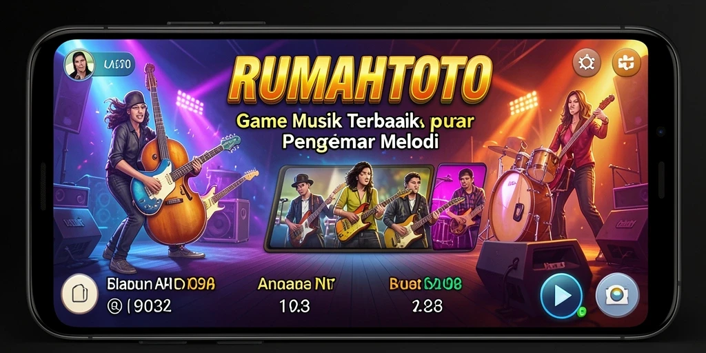 Tampilan gameplay RUMAHTOTO dengan berbagai pilihan lagu musik