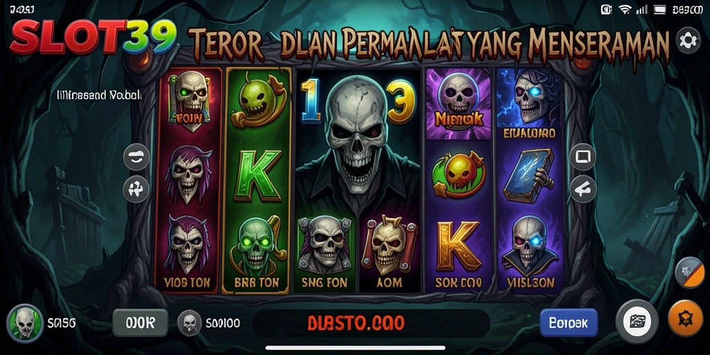 Tampilan gameplay <strong>SLOT39</strong> yang menegangkan dengan suasana horor yang mencekam.