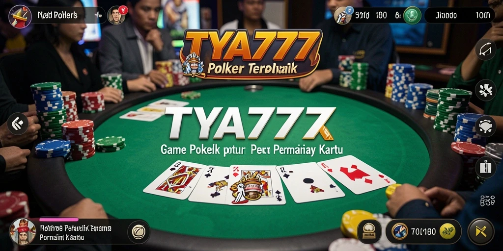 Screenshot utama TYA777 menampilkan gameplay Poker yang seru dan interaktif.