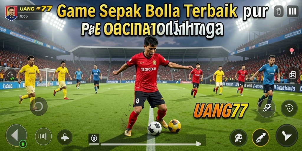 Tangkapan layar UANG77 menampilkan aksi seru di lapangan sepak bola.