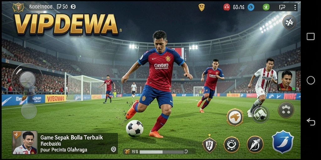 Gameplay seru di VIPDEWA dengan aksi sepak bola yang mendebarkan.